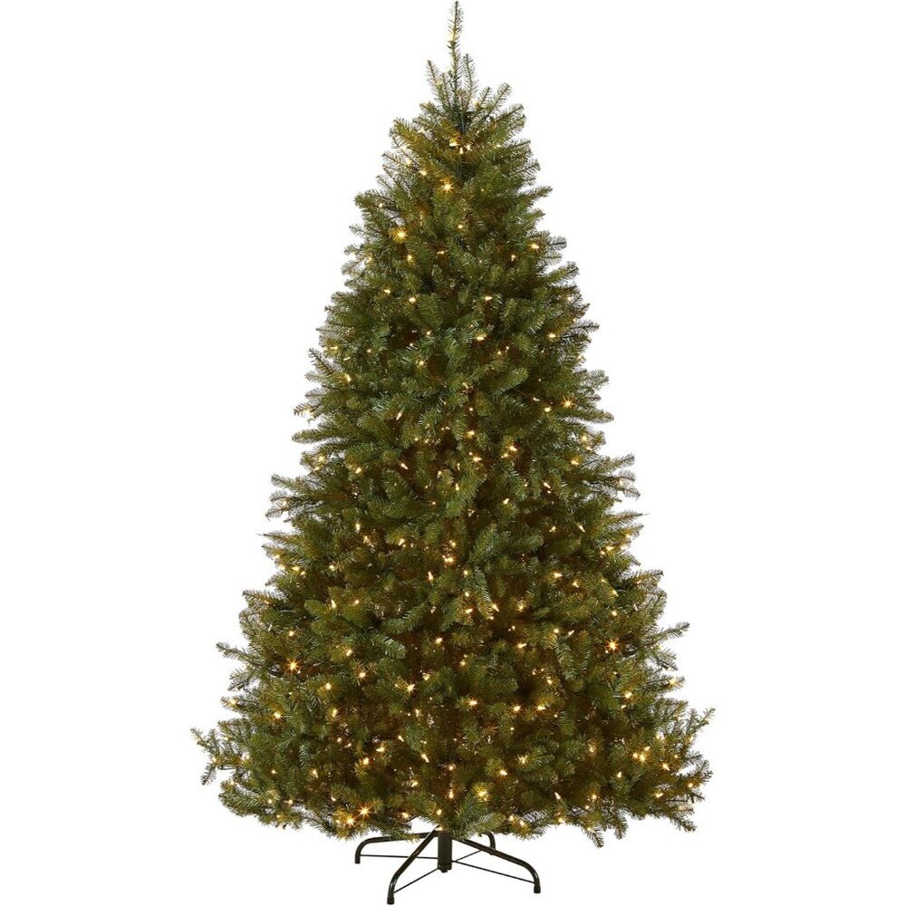 7.5 ft Pre-Lit Dunhill Fir Artificial Christmas Tree, 700 LED Lights, 2,514 Tips